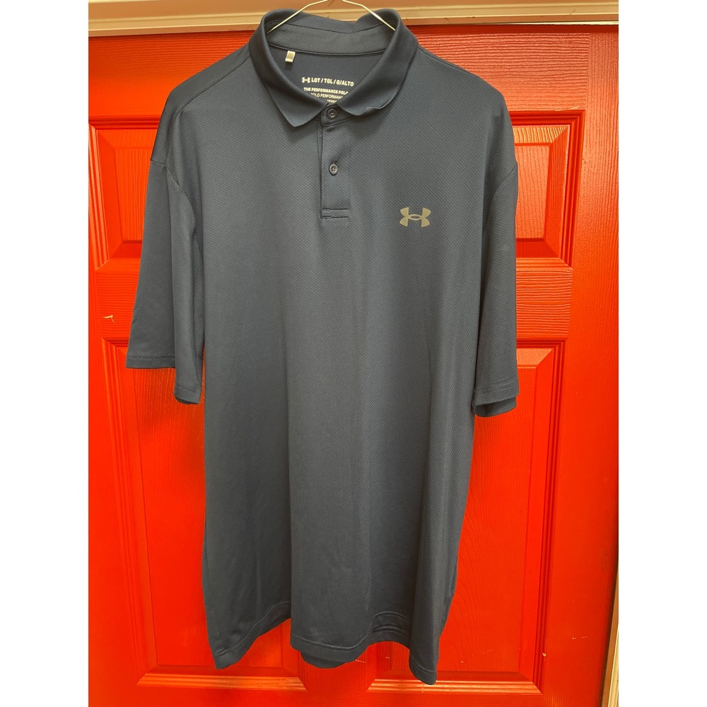 Under Armour Mens Performance Polo Shirt Navy Blue Loose Fit Large Tall LGT